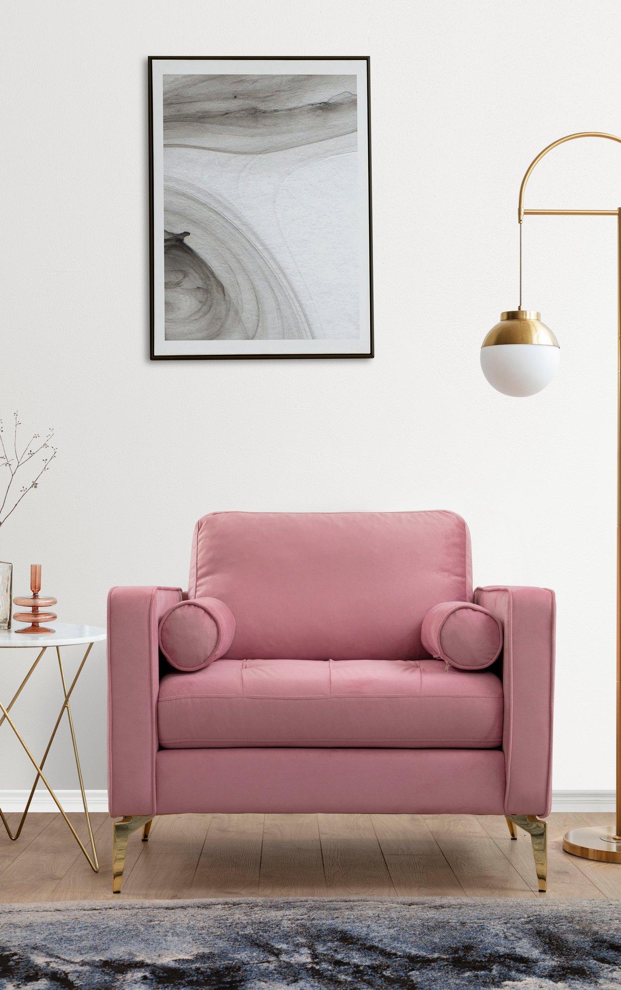 Atelier del Sofa Fotelja Rome, 85x90x105 cm, Roze