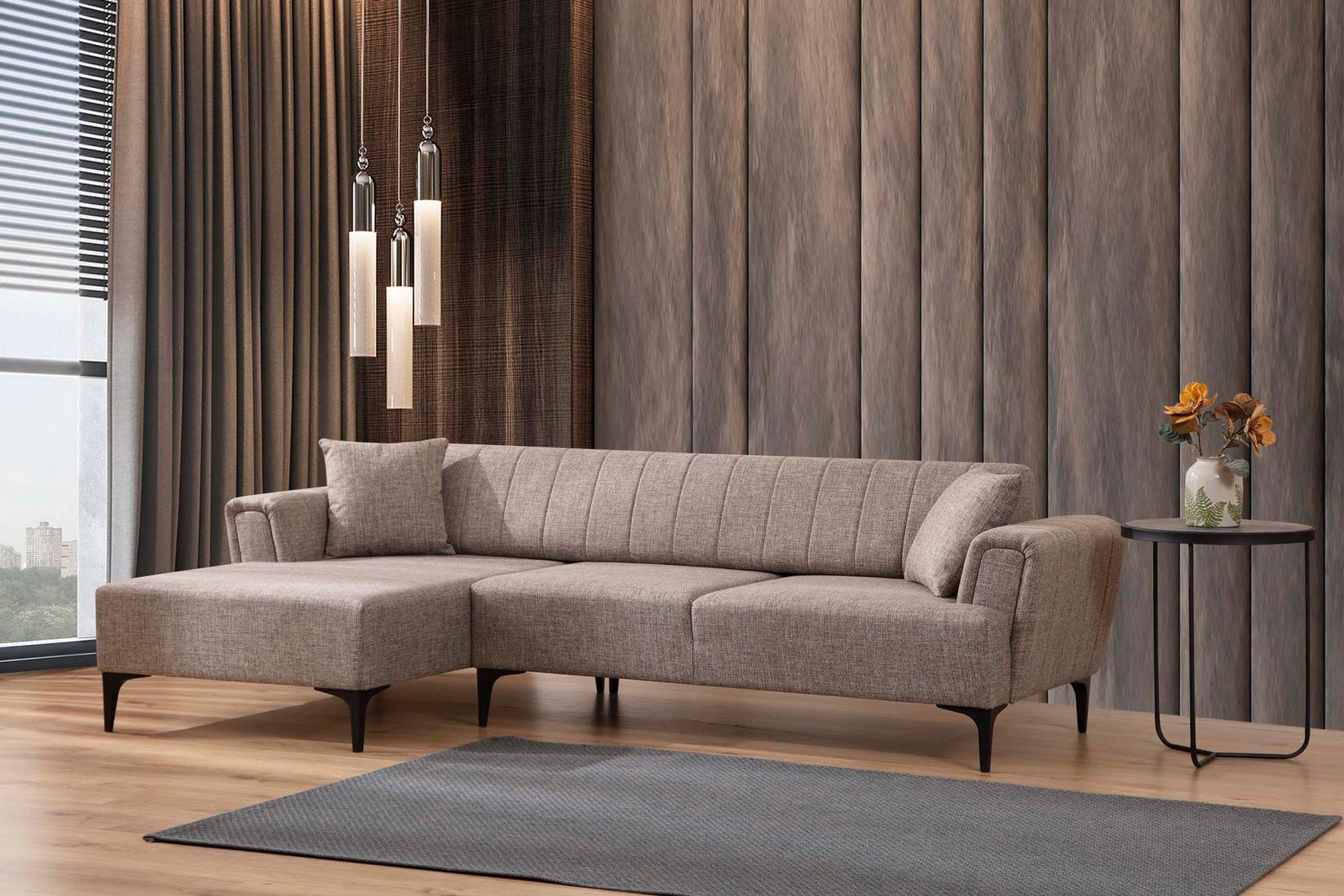 Atelier del Sofa Ugaona garnitura Hamlet, 95x43x230 cm, Svetlobraon