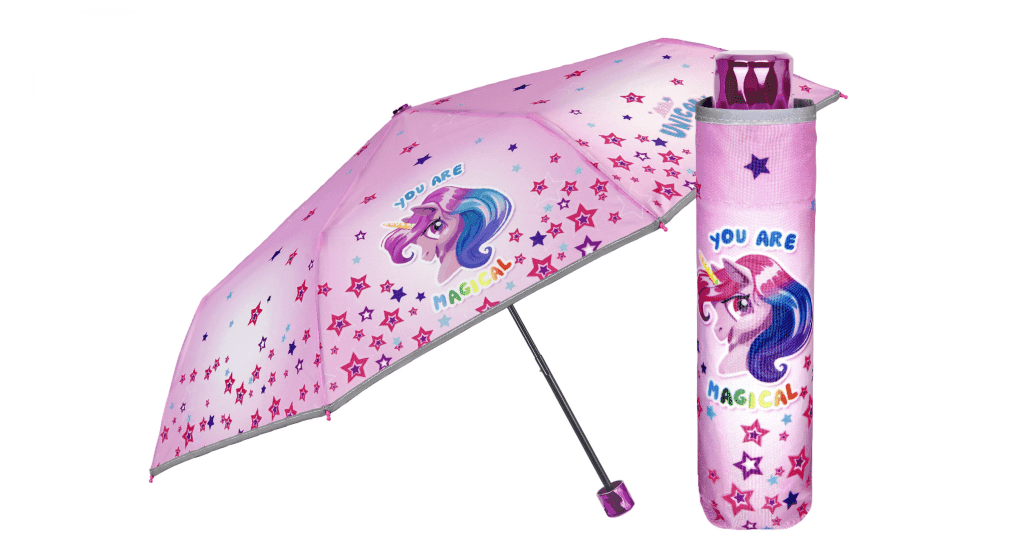 Perletti Kišobran Cool Kids 15606, Sklopivi, 50cm, Tamnoplavi, Rozi