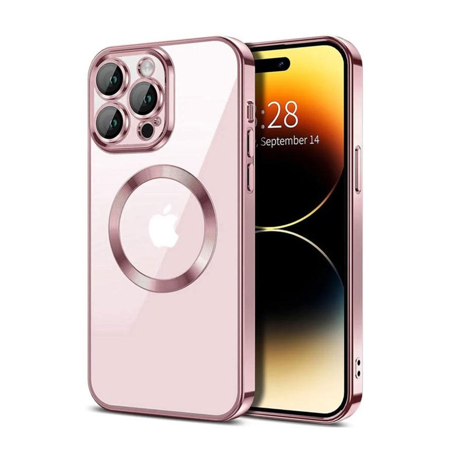 MagSafe Silikon iPhone 15 Pro Max Rose Gold sa Zaštitom Kamere