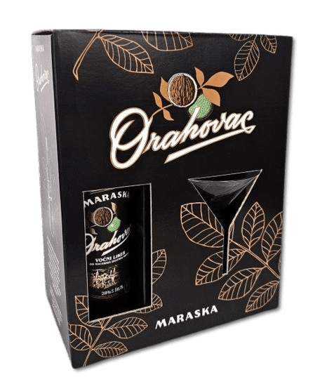 Maraska Orahovac 28% 0.7L + Martini čaša - Gift box