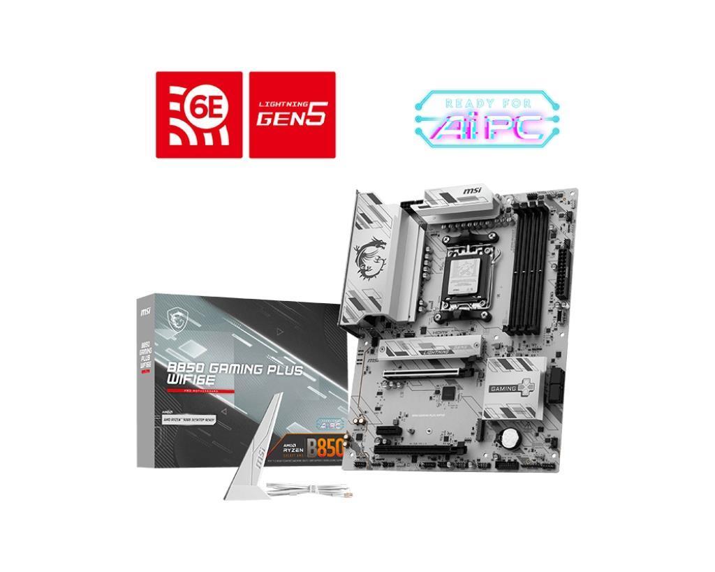 MSI Mb Am5 B850 Gaming Plus Wifi6E Msi 4xddr5 8200Mhz (O.C), Dp, Hdmi, Pci-Ex16 5.0, Pci-Ex4 4.0, 2xPci-Ex1 3.0, 3xM.2, 4xSata3, Bt 5.3, 7E80-001R