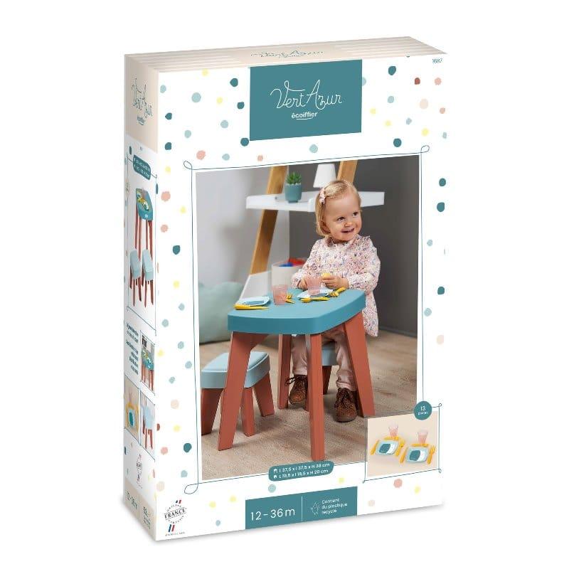 Ecoiffier Trpezarijski stol za bebe SM001687, Plavo-smeđi