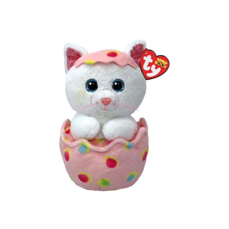 TY Plišana igračka Maca giggles 37369, 15 cm, Bijelo-roza