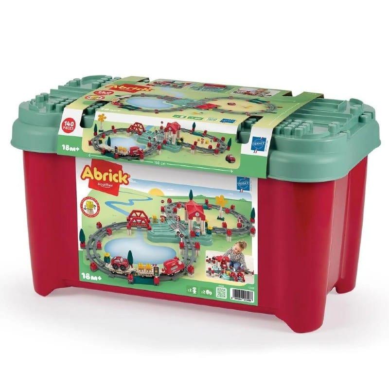 Ecoiffier Igračka vozić set abric SM001348, 140 kom, Zeleno-crvena