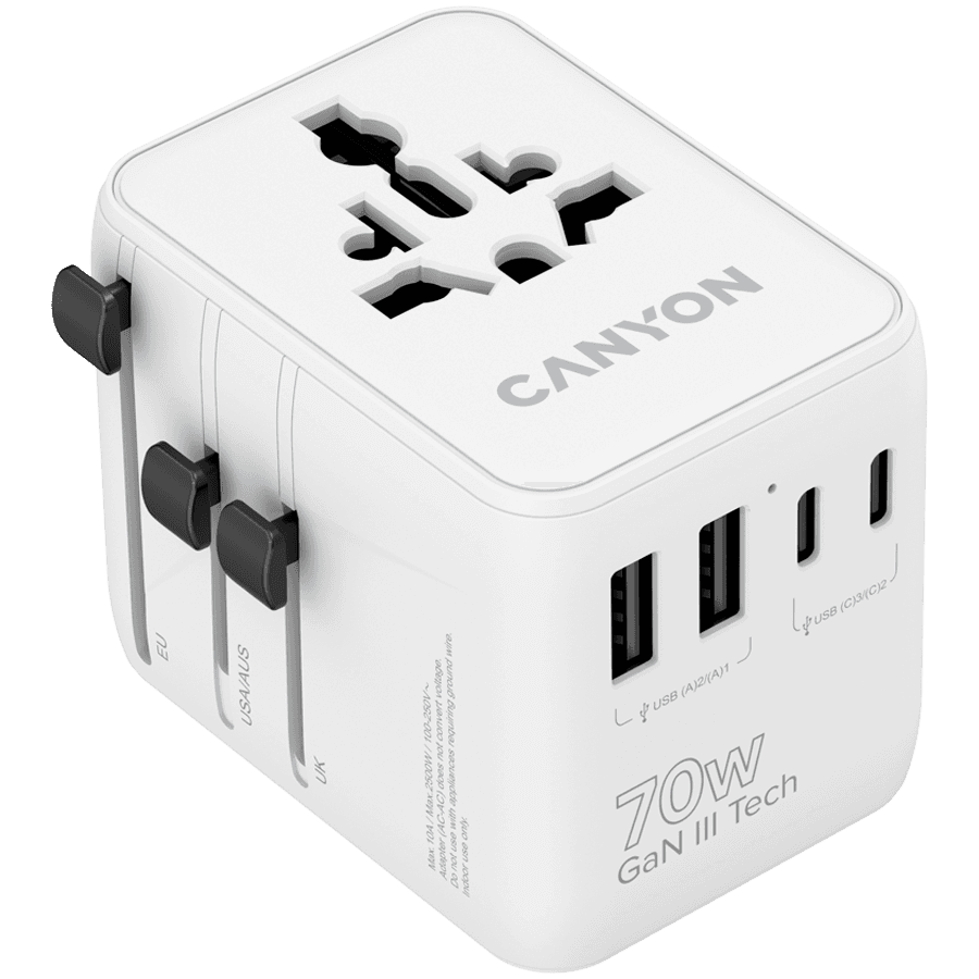 Canyon Adapter pri putovanju OnTour, 70 EU/UK/US/AUS, 70W, Bijeli