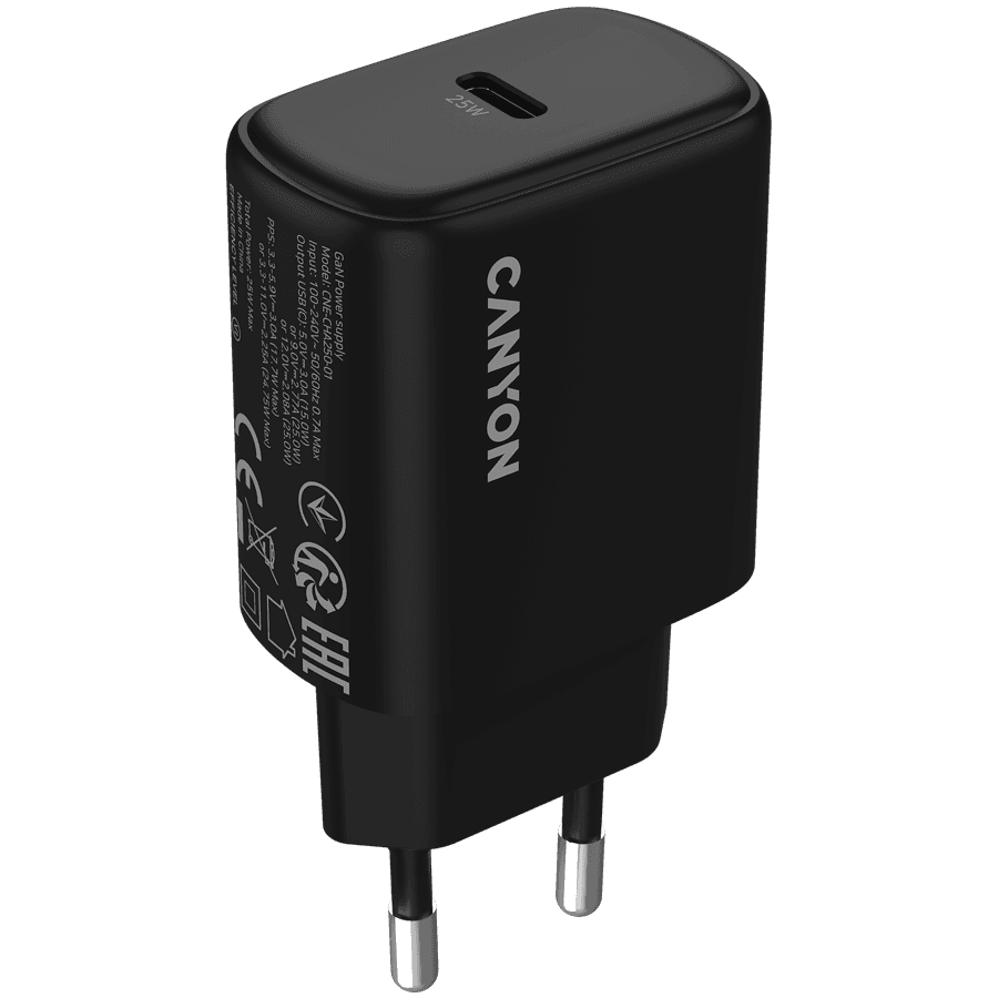 Canyon Punjač OnCharge, 250, 25W, 1xPD EU, Crni