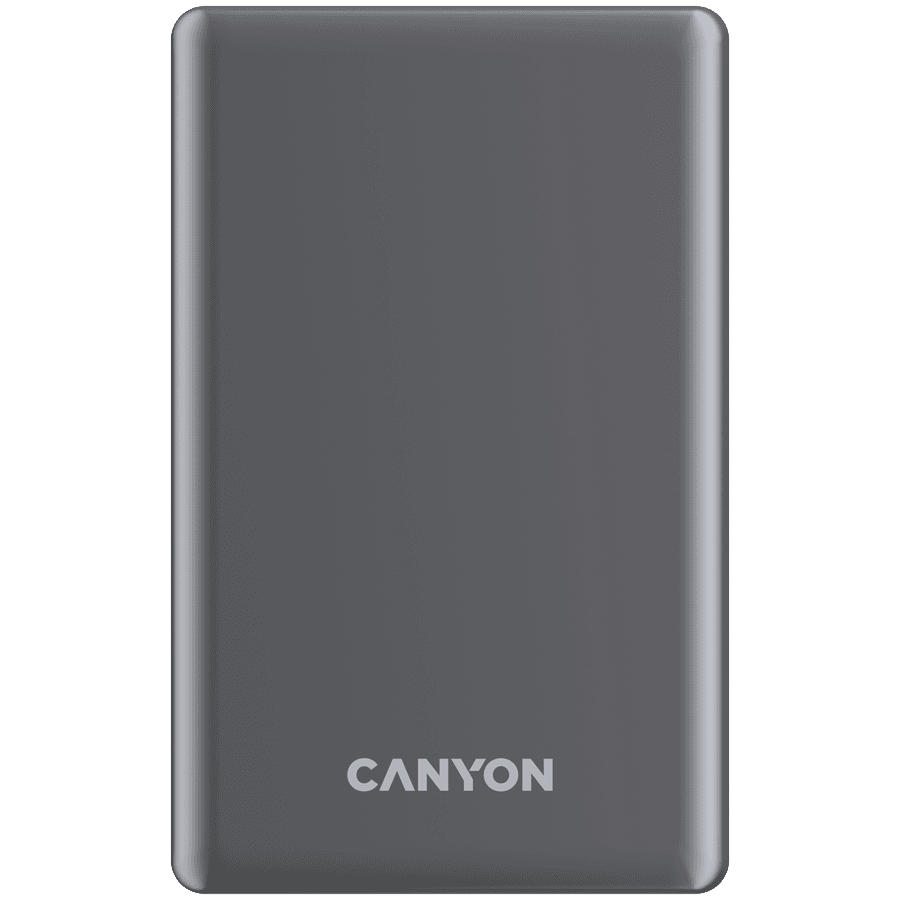 Canyon Eksterna baterija OnPower 505 slim Magnetic, 5000 mAh, PD20W, Tamno siva