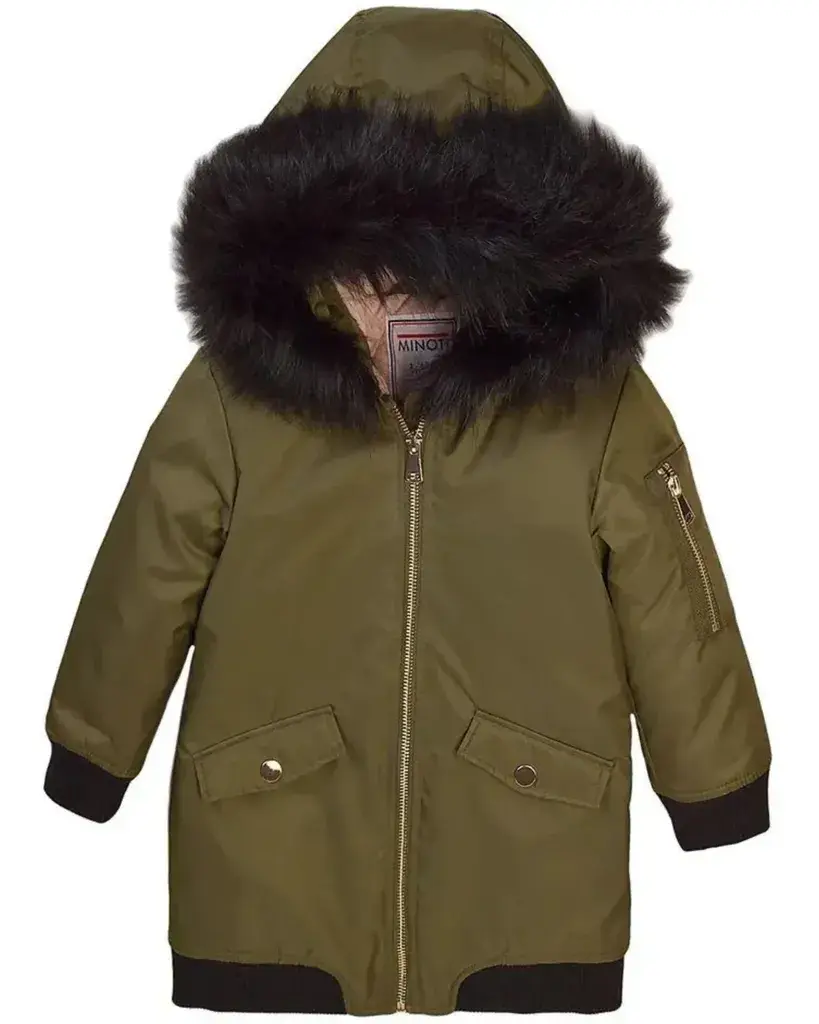 Minoti Jakna za djevojčice, Maslinasta