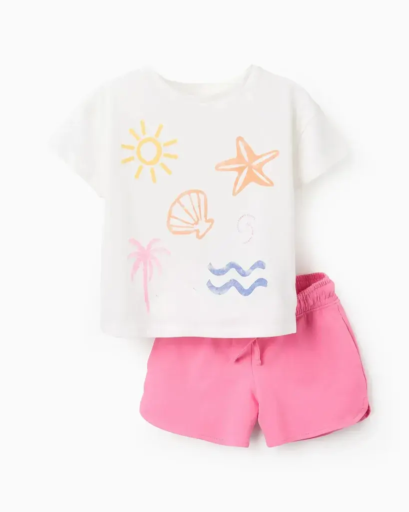Zippy Komplet za djevojčice Summer Pink,Bijelo-roze