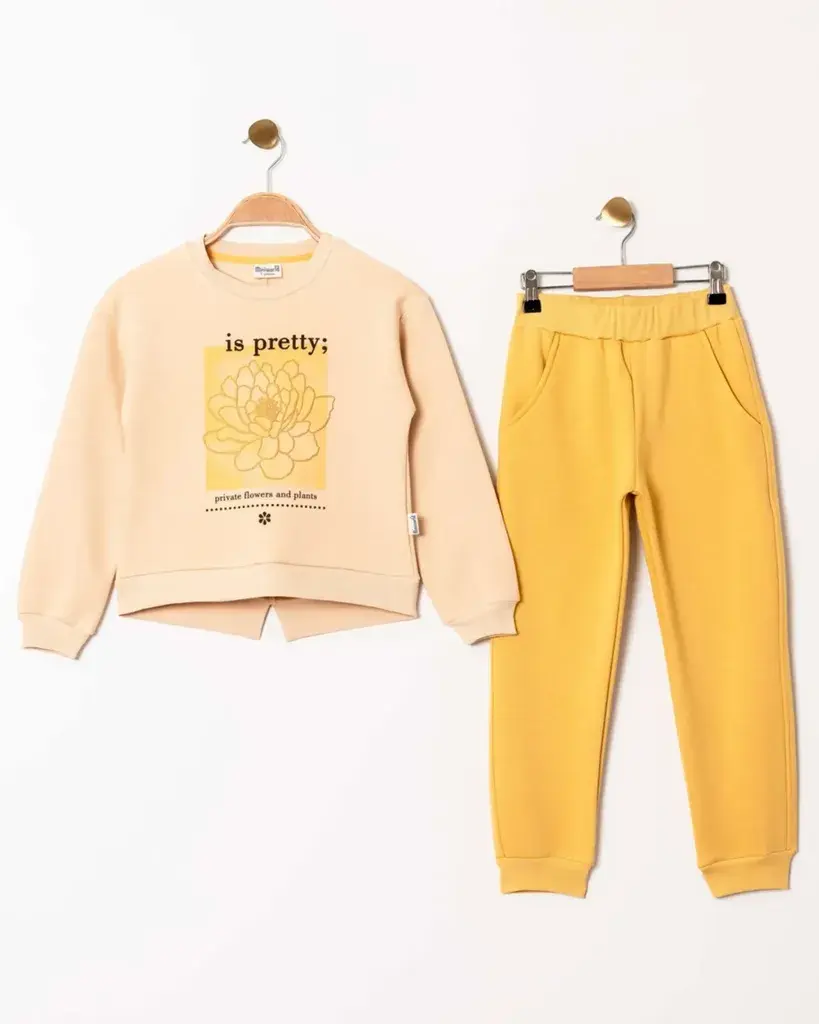 Miniworld Komplet trenerka za djevojčice, Žuta