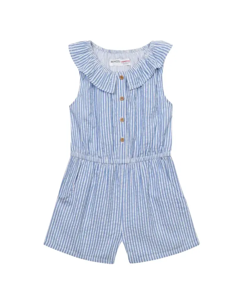 Minoti Kombinezon za djevojčice, Plavo-bijeli