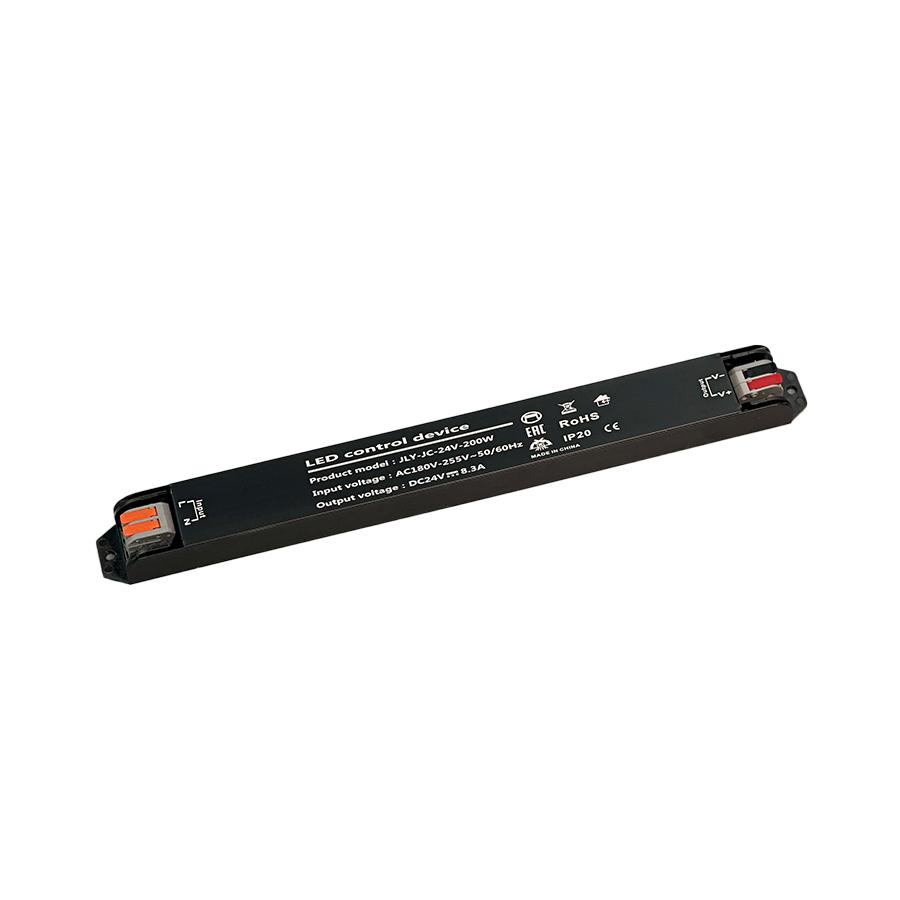 E-LIGHT Transformator Slim, SL-200W, 24V, Crni