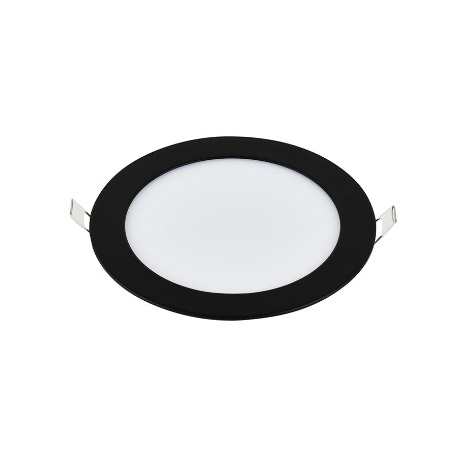 E-LIGHT LED Ugradni panel, Okrugli, 18W, 3000K, Crni