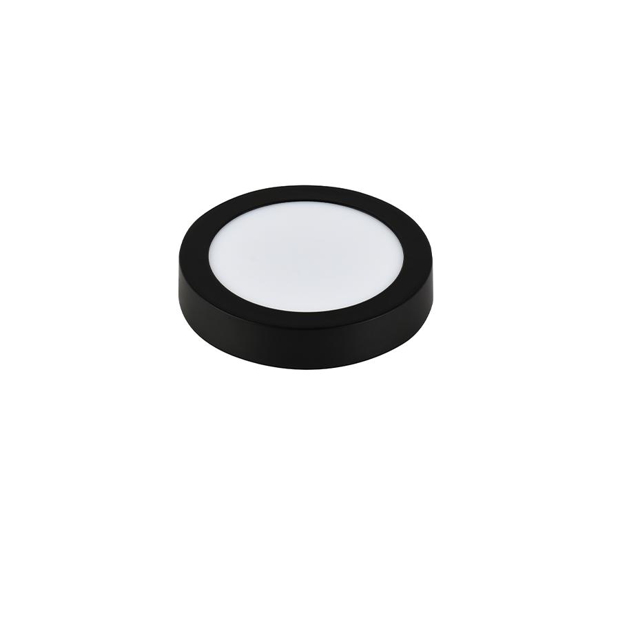 E-LIGHT LED Nadgradni panel, Okrugli, 6W, 4000K, Crni
