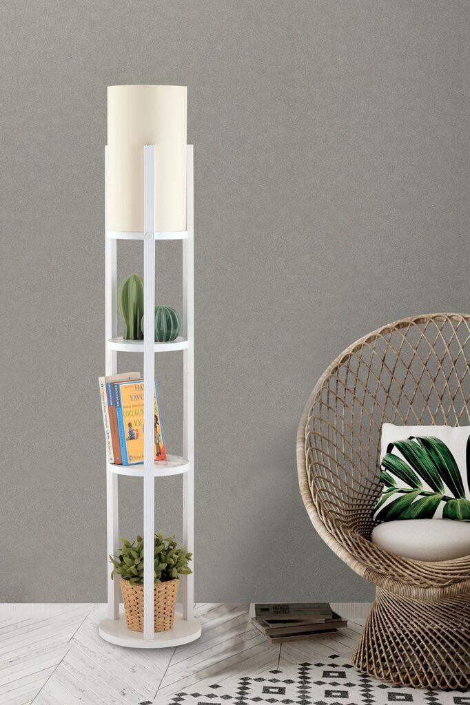 Opviq Podna lampa Circle Nora, 135 cm, E27, Bijela