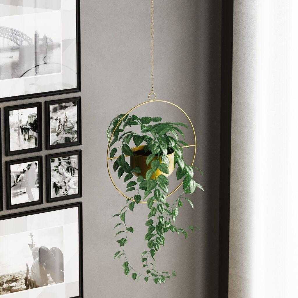 Aberto Design Ukrasna saksija Payanda, 40x40x17 cm, zlatna boja