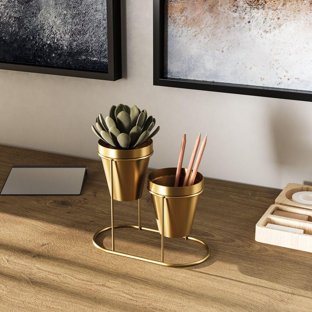 Aberto Design Stolna dekoracija 19x16x10 cm, Zlatne boje