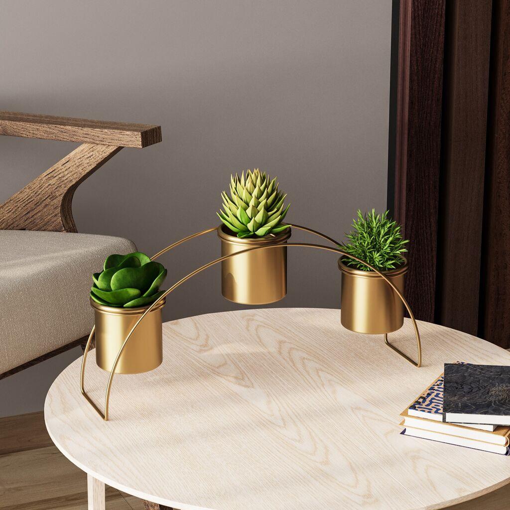 Aberto Design Stolna dekoracija 40x20x10cm, Zlatne boje