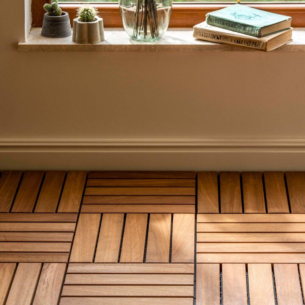 Atelier del Sofa Drvene pločice 30x30cm, Smeđe