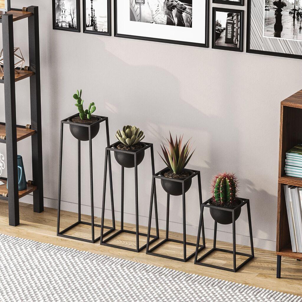 Aberto Design Set ukrasnih saksija GED-018,, O 15 cm,, Crna