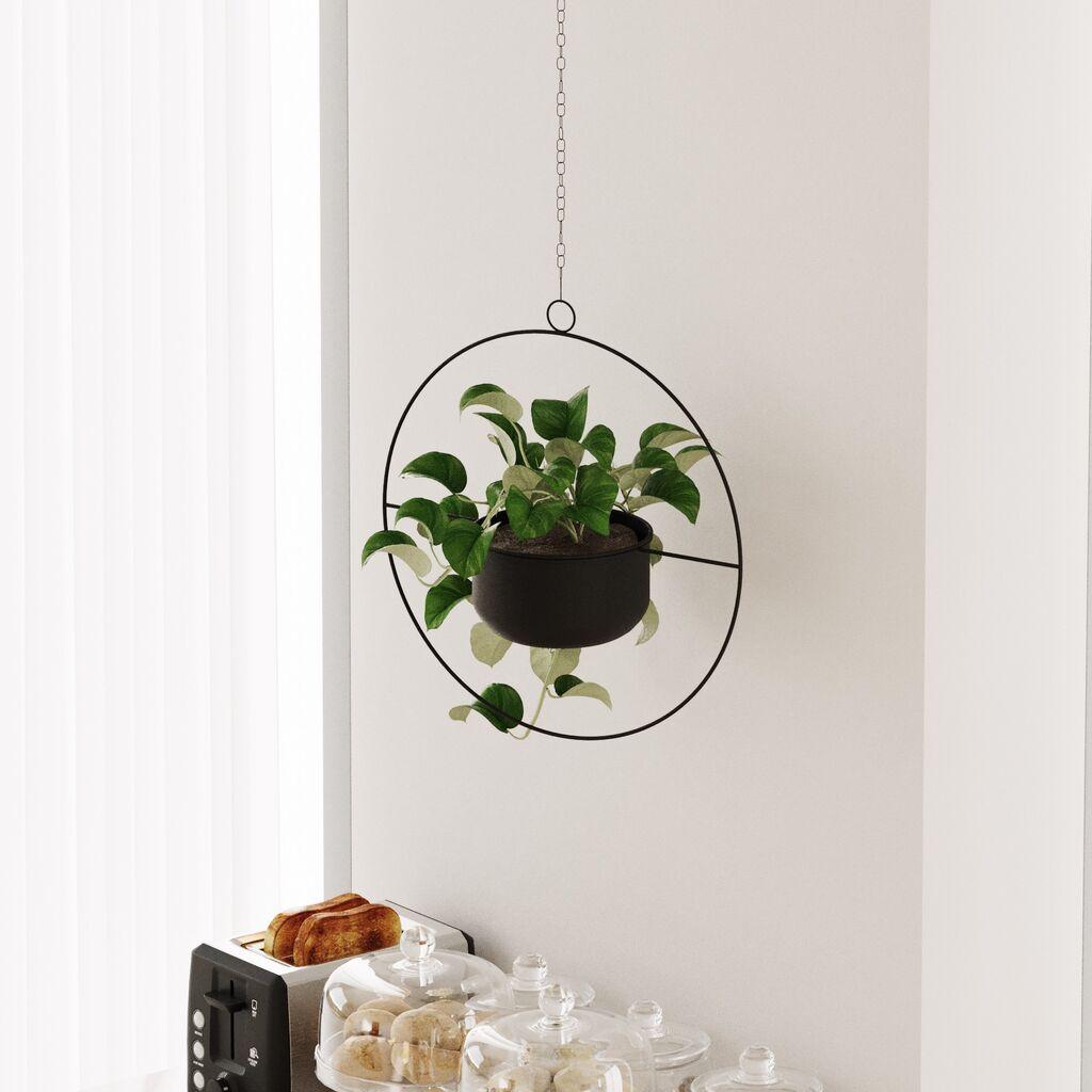 Aberto Design Ukrasna saksija Payanda, 40x40x17 cm, crna