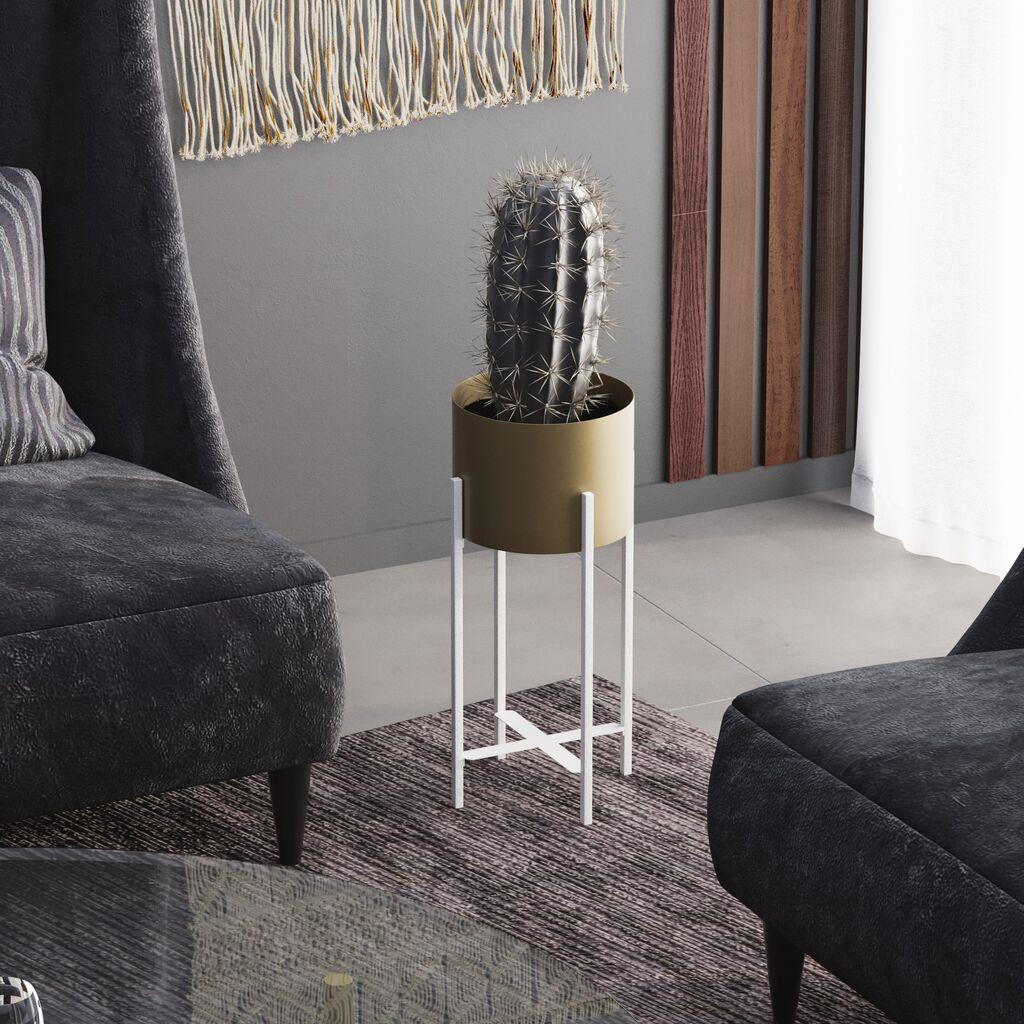 Aberto Design Dekorativna saksija GED-026-C, 23x48 cm, Bijela