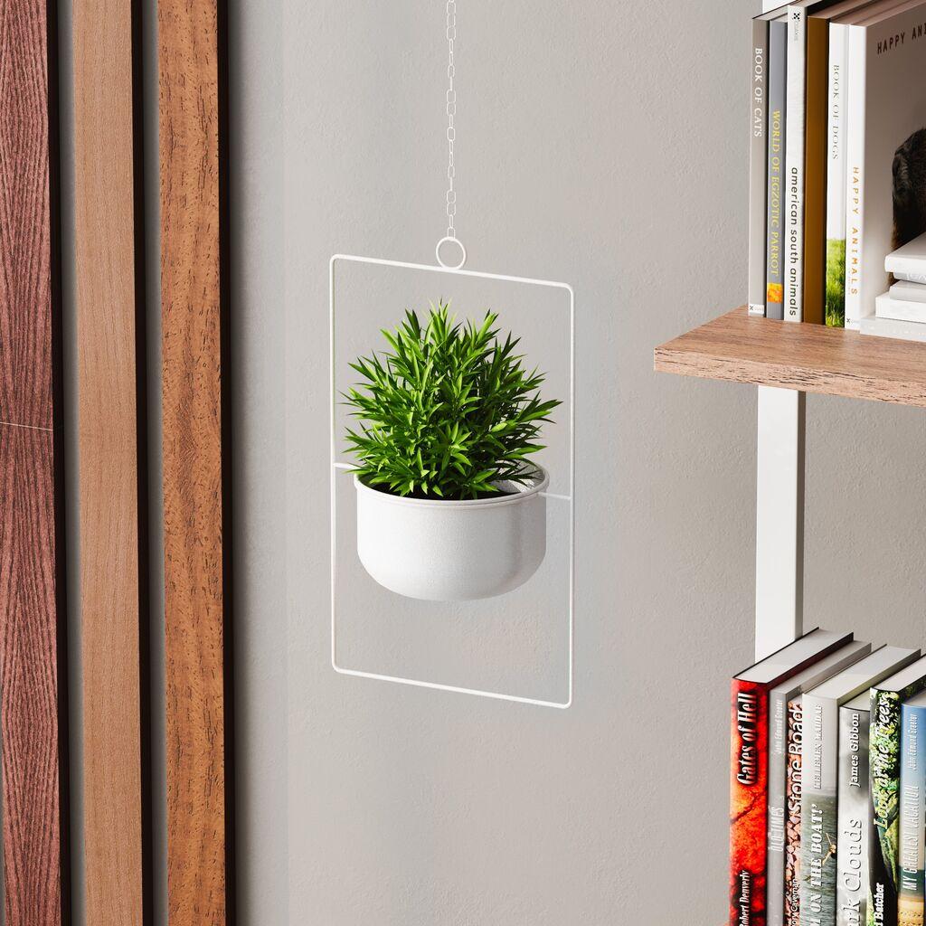 Aberto Design Ukrasna saksija Parapet, 25x40x17 cm, Bijela