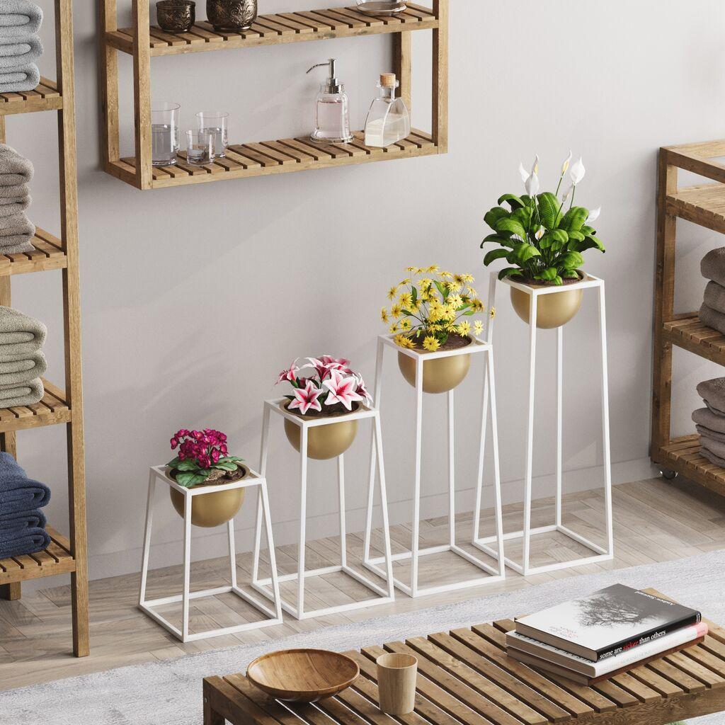 Aberto Design Set dekorativnih saksija GED-018-C, 17x30 cm, Bijela