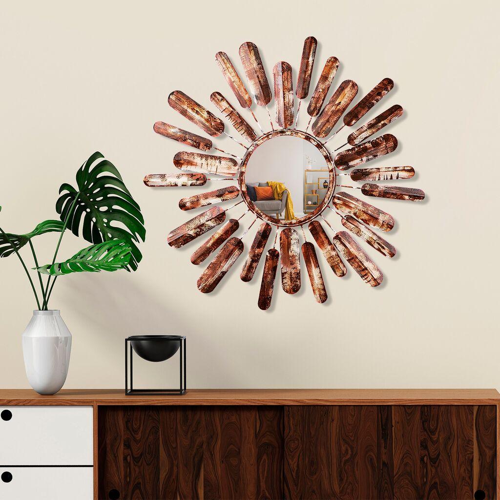 Zidno ogledalo Sun 3, 75x75x4cm, šareno