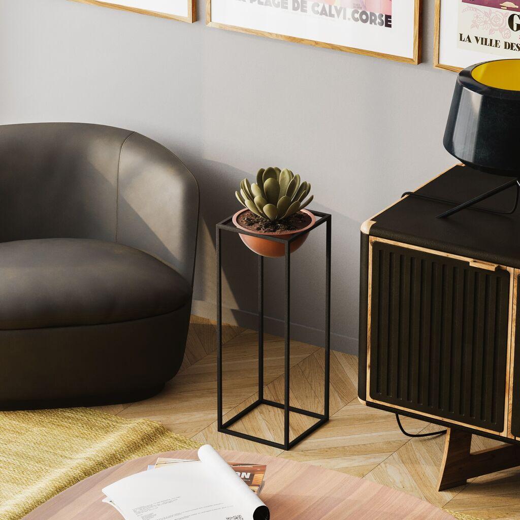 Aberto Design Dekorativna saksija GED-021-B, 60 cm, O 20 cm,, Crna