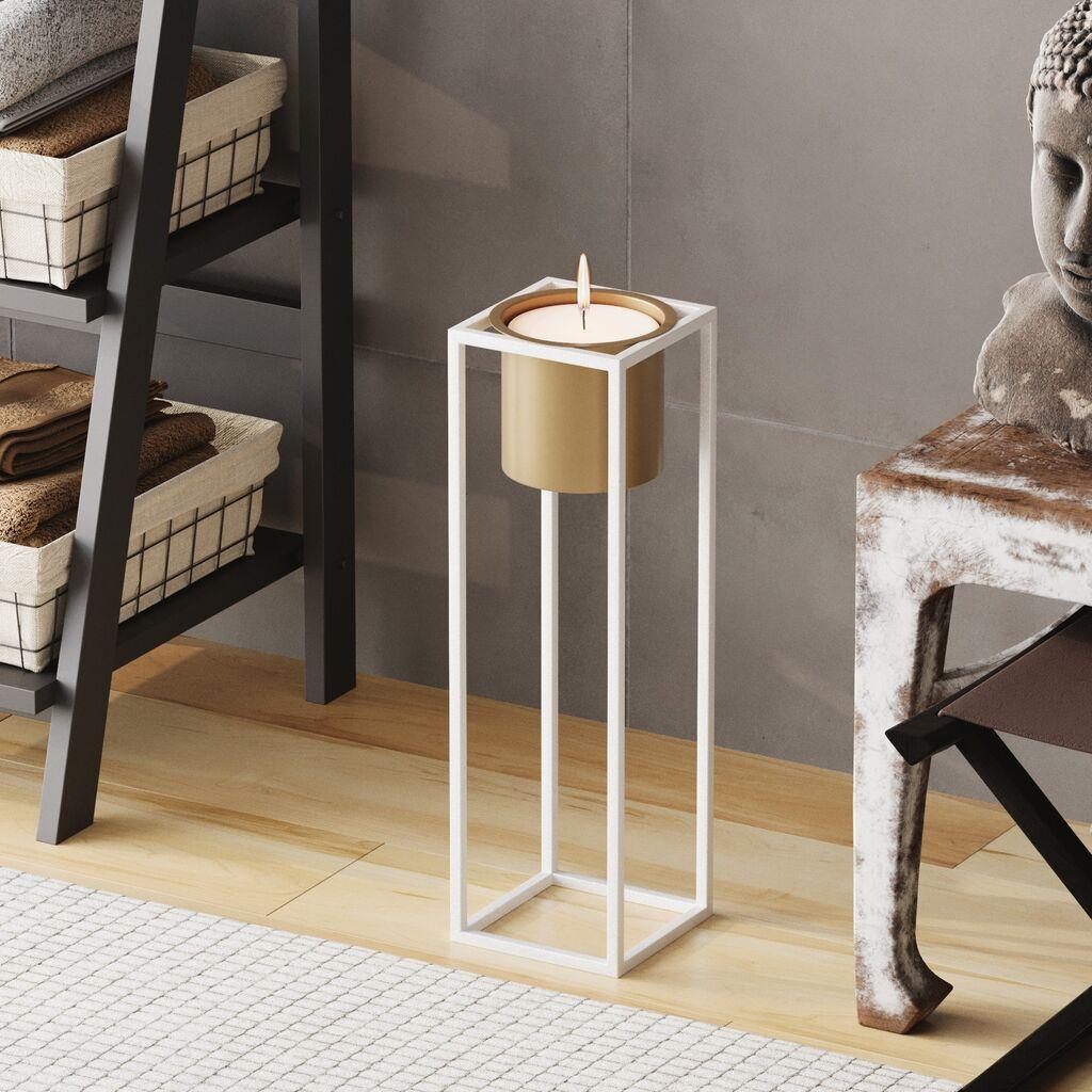 Aberto Design Dekorativna saksija GED-023-C, 15x50 cm, Bijela