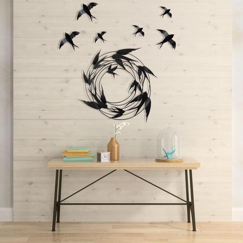 Wallity Zidna dekoracija u 3 dijela, 79x8 cm, crna