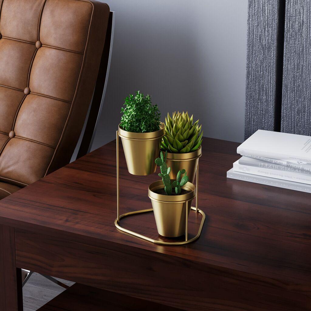 Aberto Design Stolna dekoracija 19x20x19cm, Zlatne boje