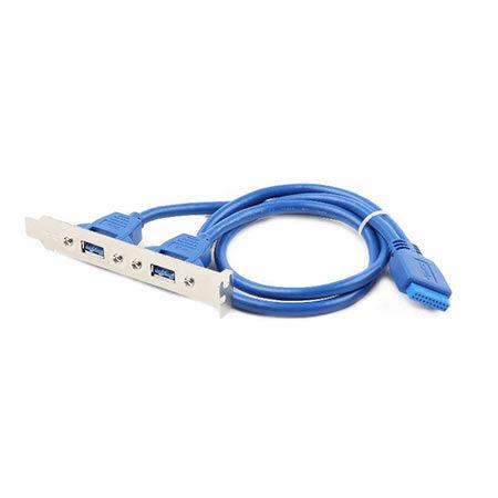 Gembird USB 3.0 Dual port CC-USB3-RECEPTACLE, 2x USB3.0, 20pin konektor za MBO, Plavi