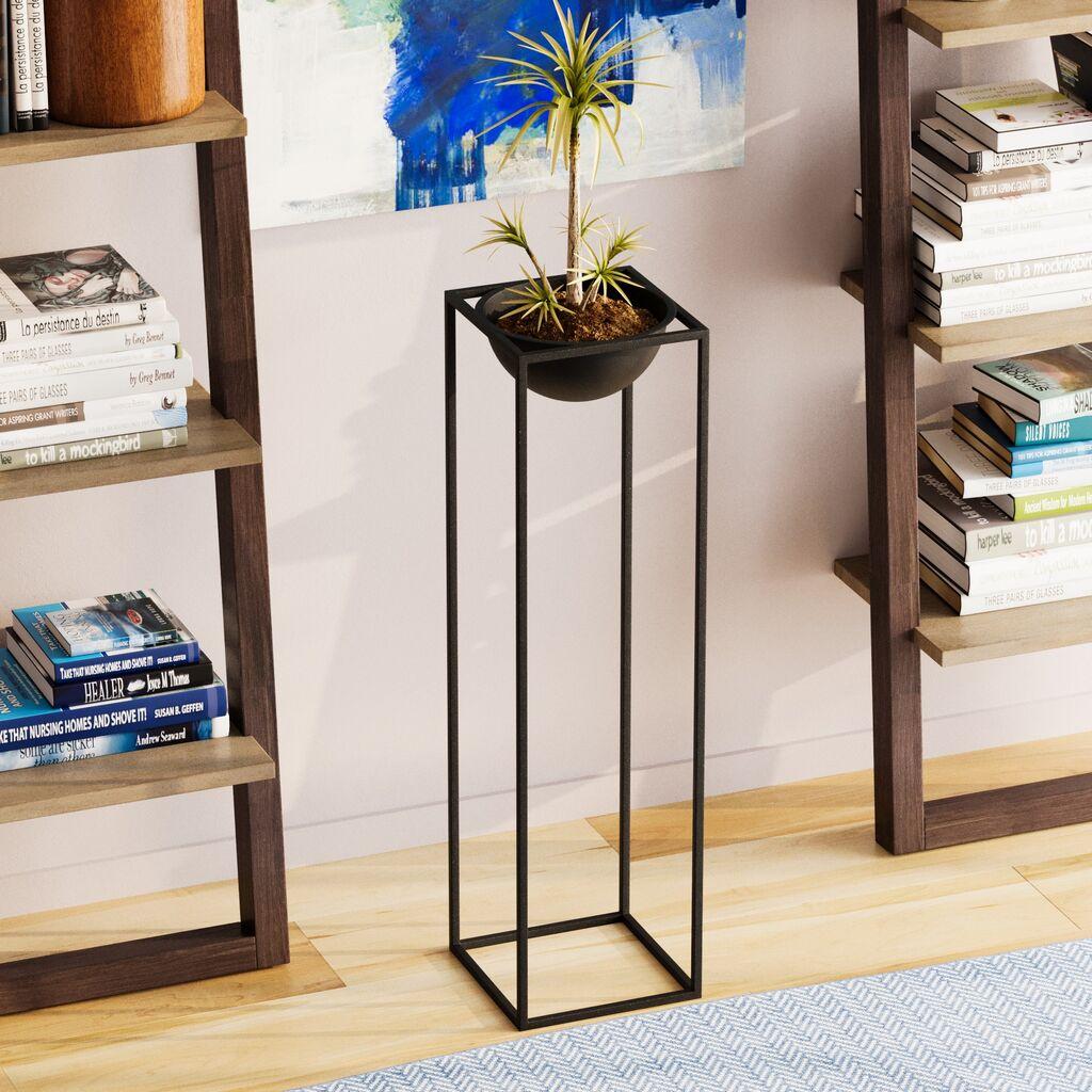 Aberto Design Dekorativna saksija GED-020, 28x80x28 cm, O 26 cm,, Crna