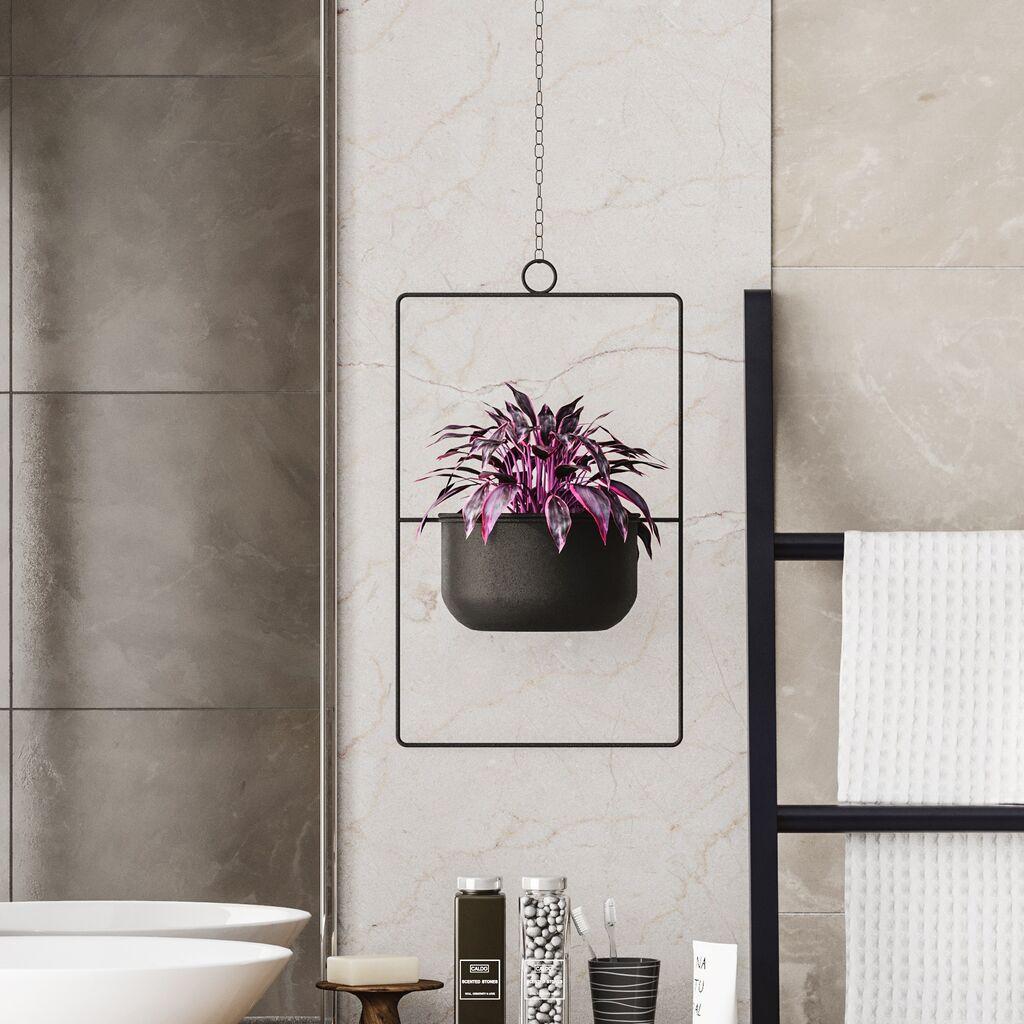 Aberto Design Ukrasna saksija Parapet, 25x40x17 cm, Crna