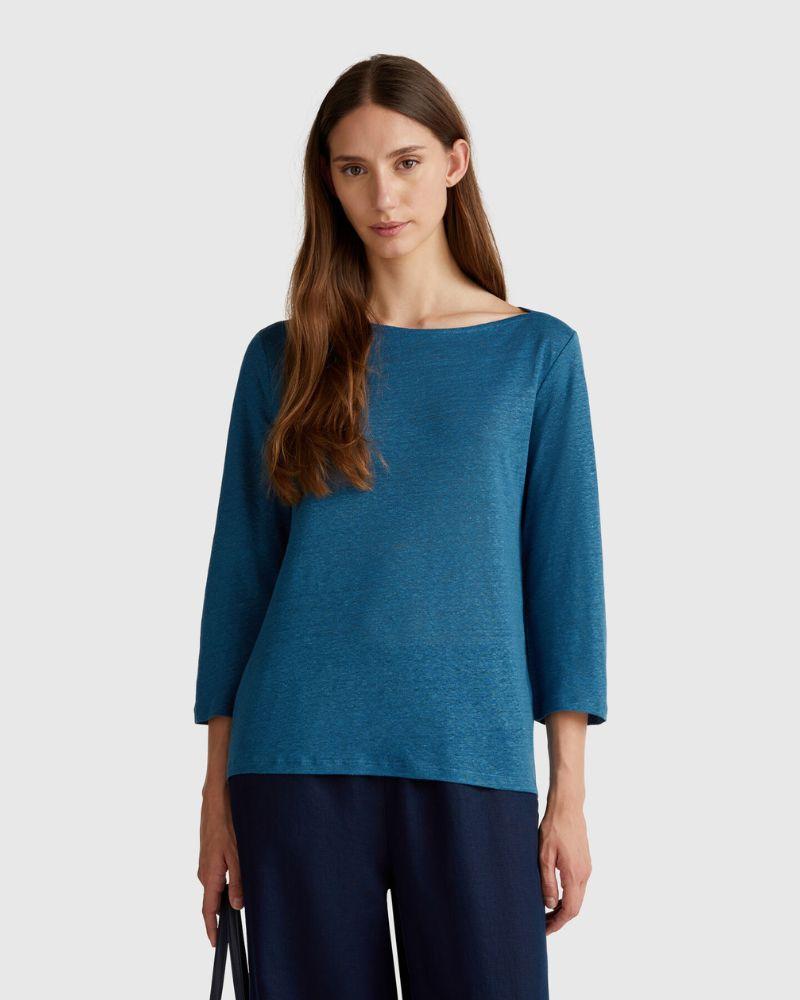 Benetton Ženska majica 37UJD109X-217-L, Plava