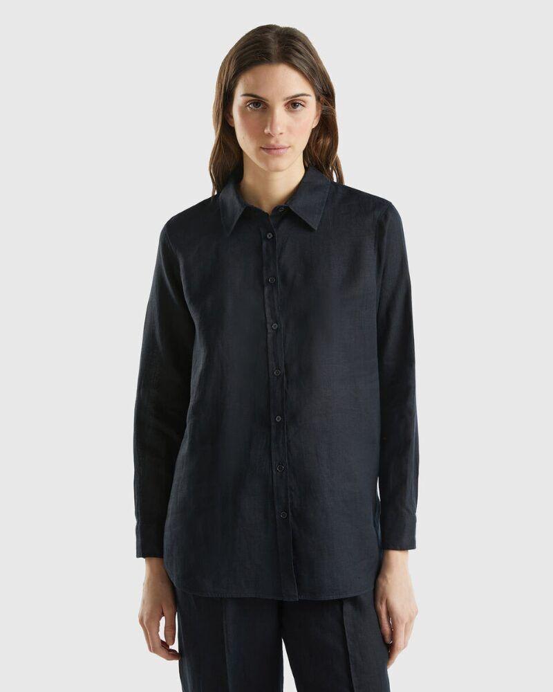 Benetton Ženska košulja 5BMLDQ02UC-100-S, Crna
