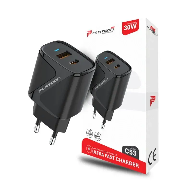 Platoon Elite Adapter C53 USB-A + USB-C, 30W