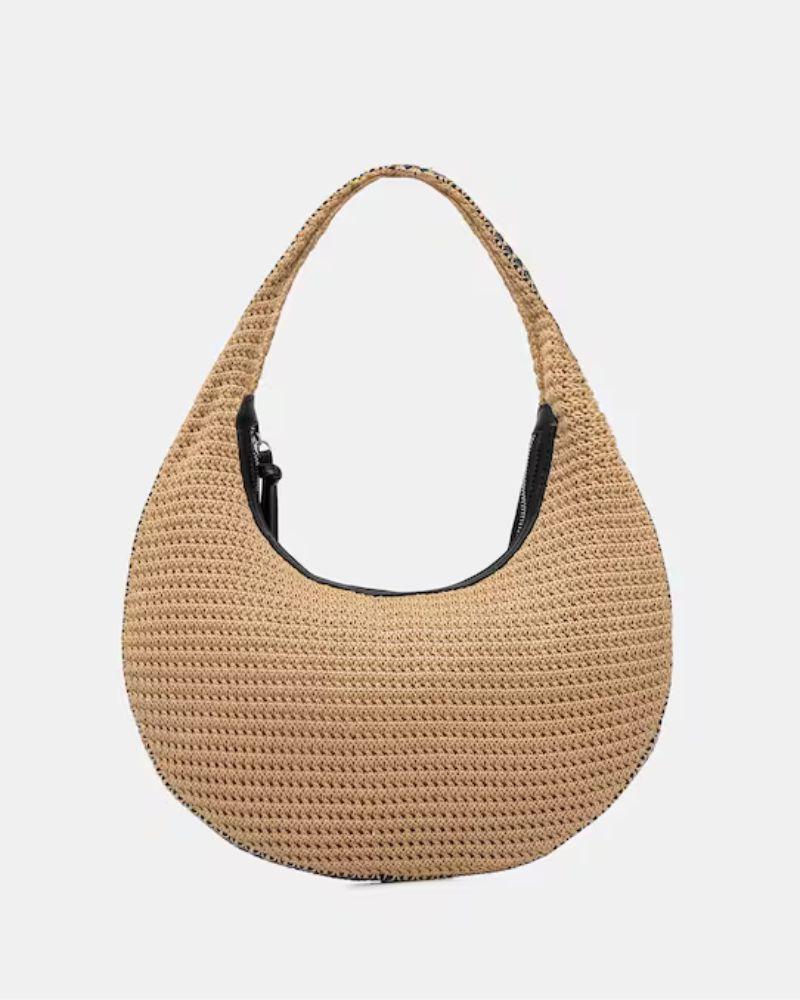 Benetton Ženska pletena torba 6WUKWY06Q-903-ST, Polumjesec, Smeđa