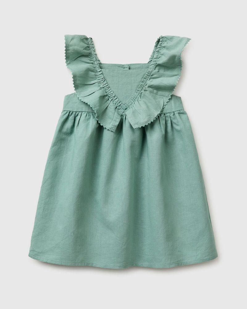 Benetton Haljina s volanima za djevojčice 43WBGV02SP-30V-XX, Zelena
