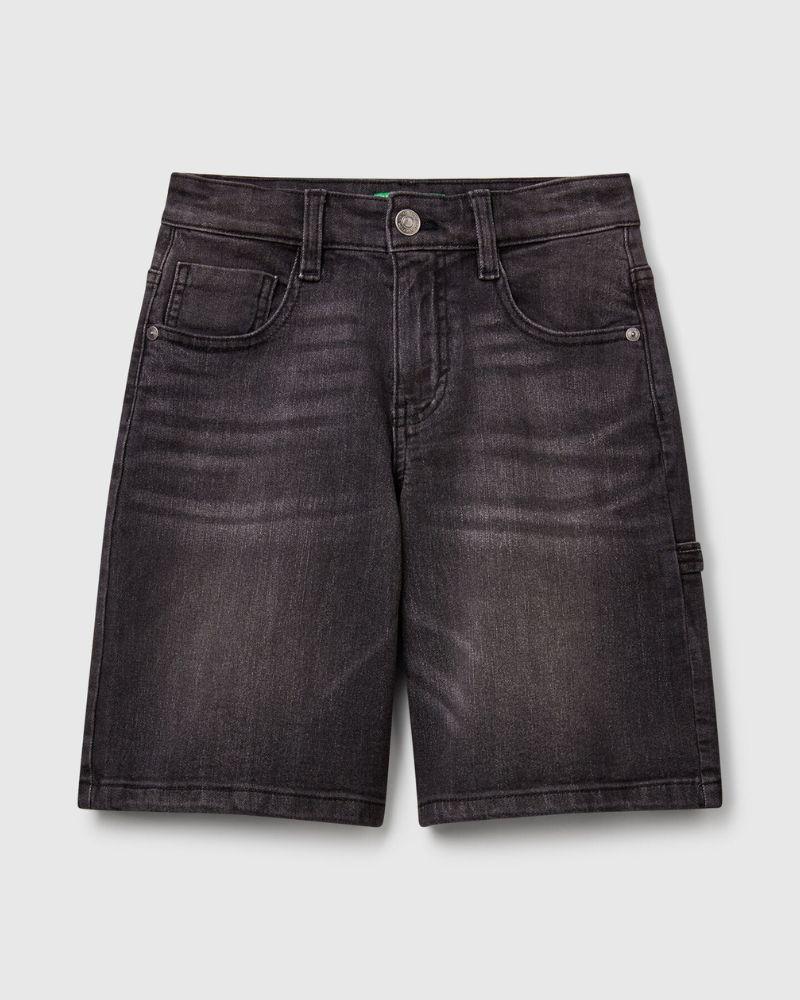 Benetton Muške kratke hlače ravnog kroja 4PORC903IG-700-M, Crne