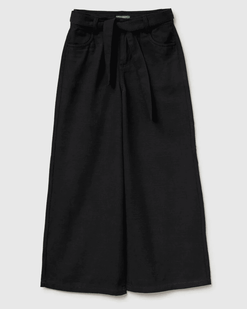 Benetton Ženske široke hlače 42KQCF05JG-100-XL, Crne