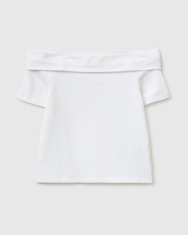 Benetton Ženska majica s brodskim izrezom 3P4ZC10T4G-101-EL, Bijela