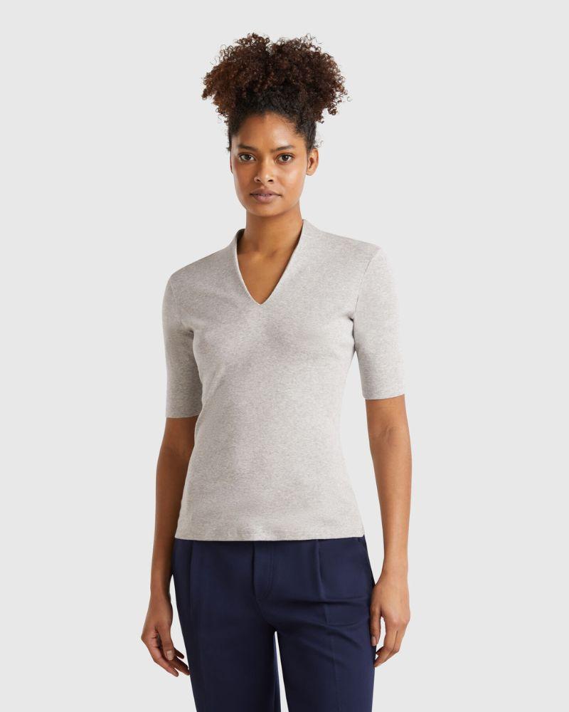 Benetton Ženska majica 3GA2D400U-501-XS, Siva