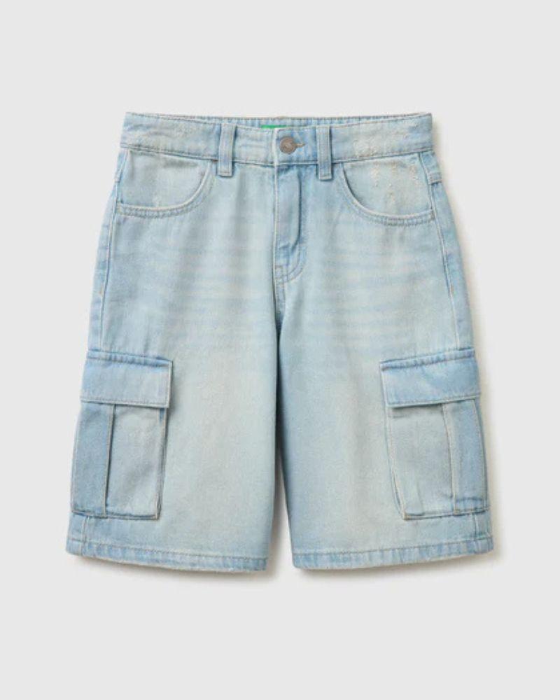 Benetton Kratke hlače s džepovima za dječake 4KEHC9052G-902-KL, Svijetloplave