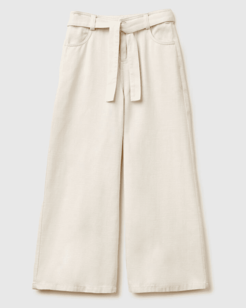 Benetton Ženske široke hlače 42KQCF05JG-00E-XL, Bež