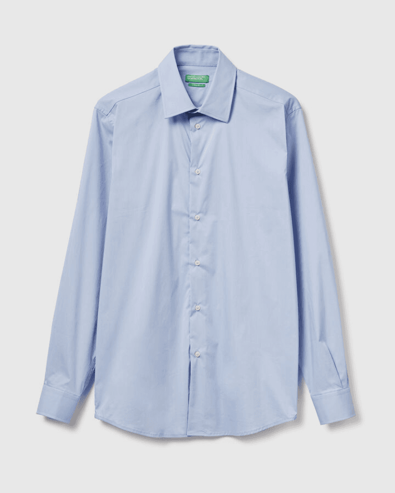 Benetton Ženska uska košulja 551MUQ049-901-L, Plava