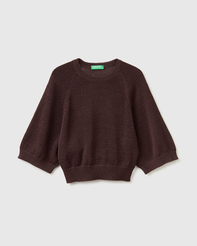 Benetton Ženski džemper 1MMXD10H6-216-M, Smeđi